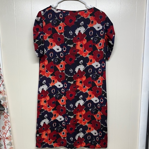 Marks & Spencer Vibrant Red and Navy Floral Dress - Picture 5 of 12